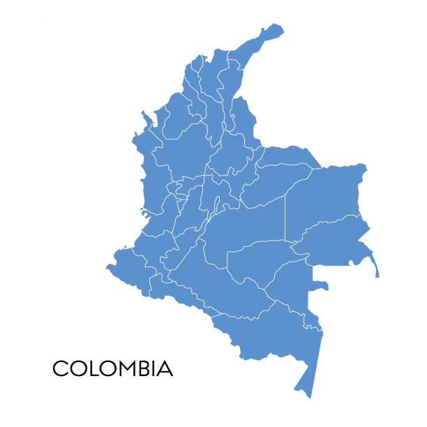 vector illustration of the map of colombia